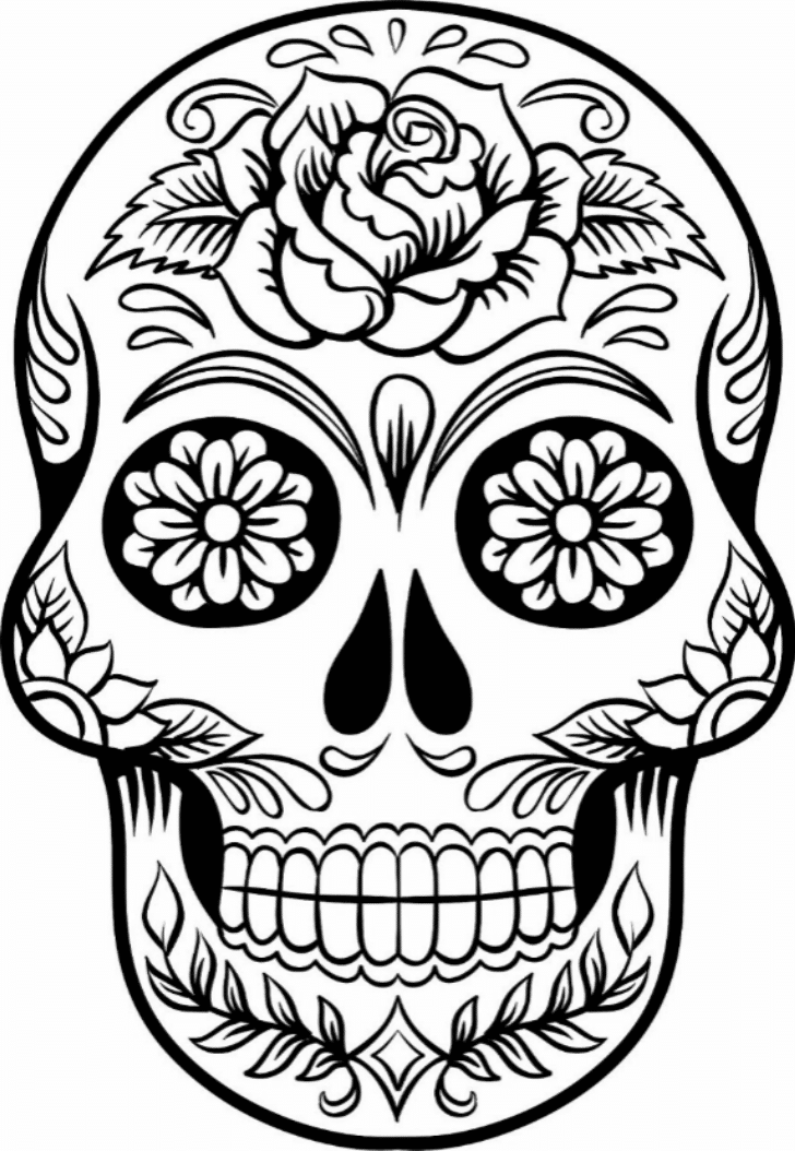 Print & Download - Sugar Skull Coloring Pages to Have Scary-but