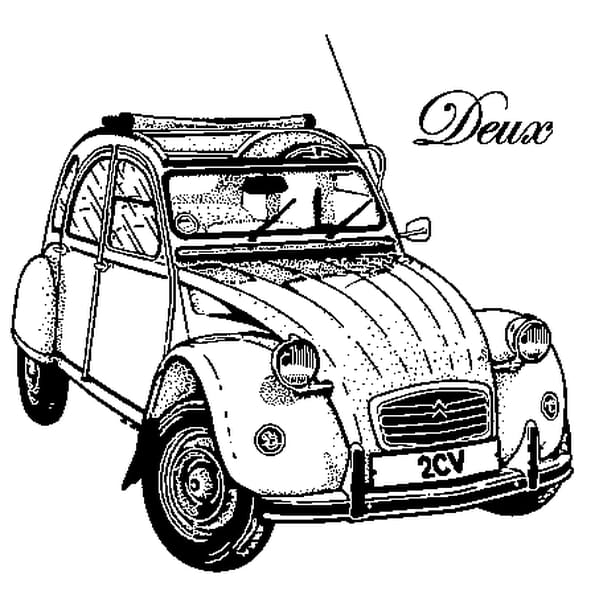 Coloriage 2cv en Ligne Gratuit à imprimer