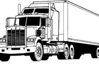 semi truck coloring page