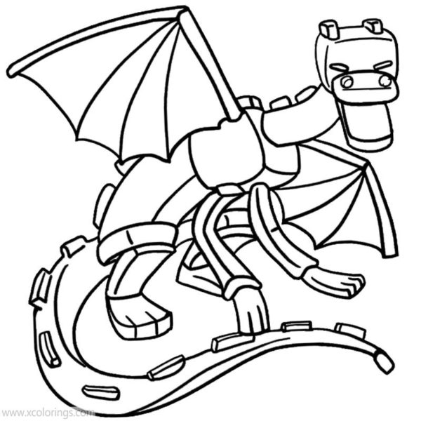 Ender Dragon Coloring Pages Line Drawing - XColorings.com