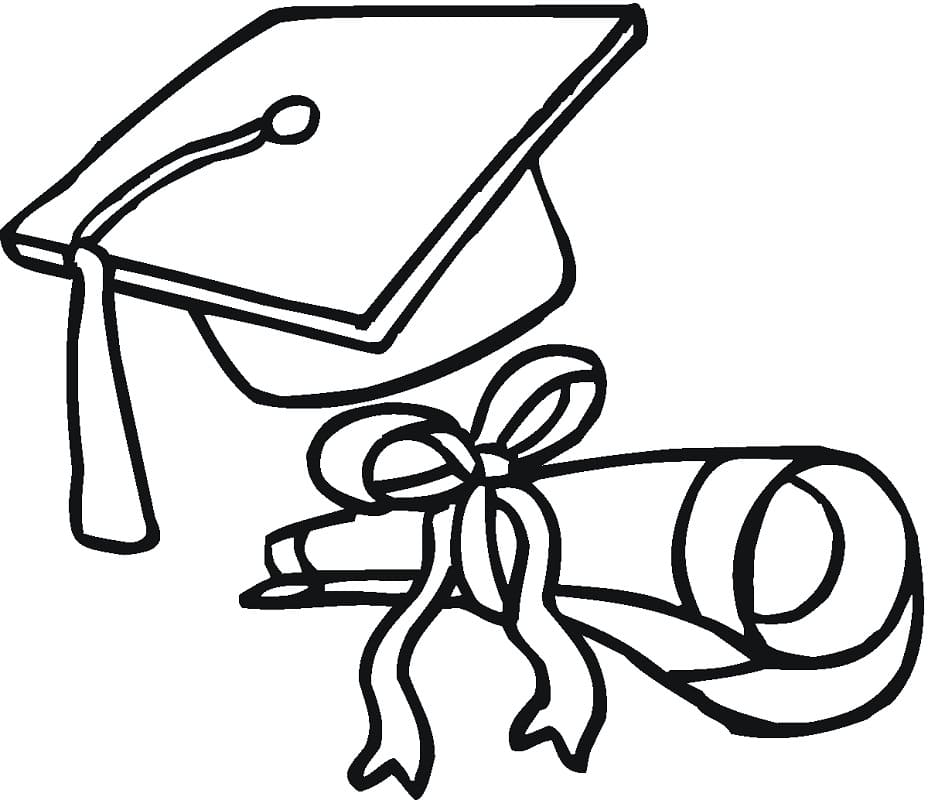 Free Graduation Cap Coloring Page - Free Printable Coloring Pages for Kids