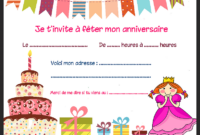 invitation anniversaire a imprimer