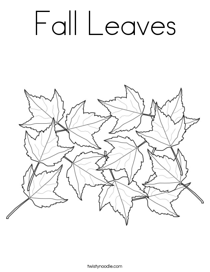 Fall Leaves Coloring Page - Twisty Noodle