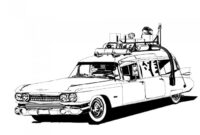 ghostbusters car coloring pages