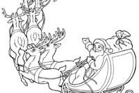 santa and his reindeer coloring pages