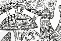 mushroom coloring page for adults