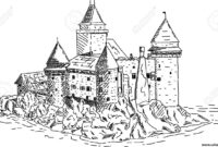 dessin chateau moyen age