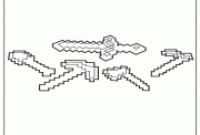 minecraft weapons coloring pages