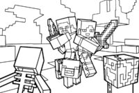 steve minecraft coloring page