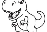 easy t rex coloring page