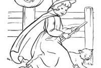 witch coloring page printable