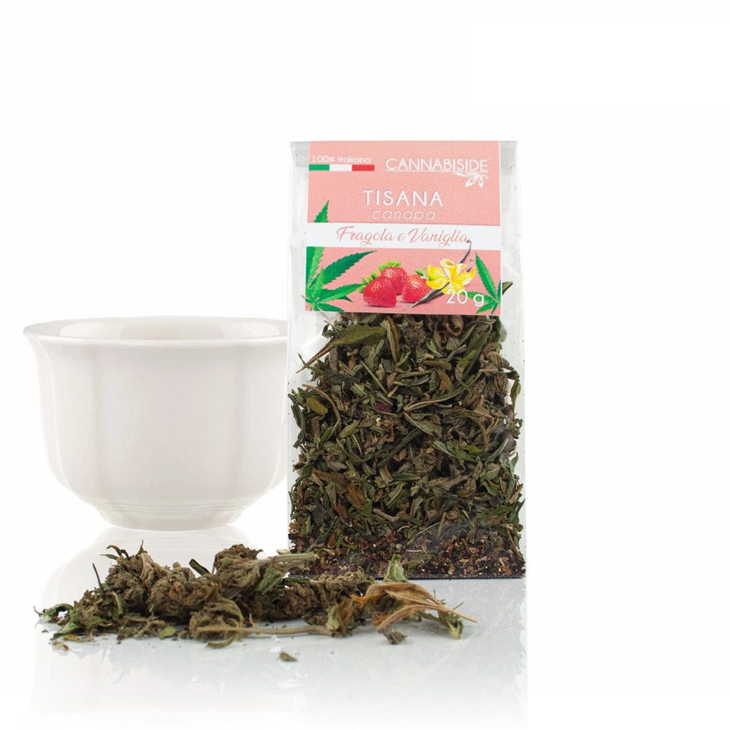 Tisane CBD - Tisane relaxante au chanvre, fraise et vanille - Comestib