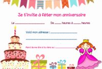 carte invitation anniversaire fille