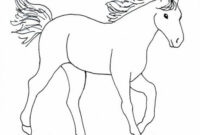 dessin a colorier cheval facile