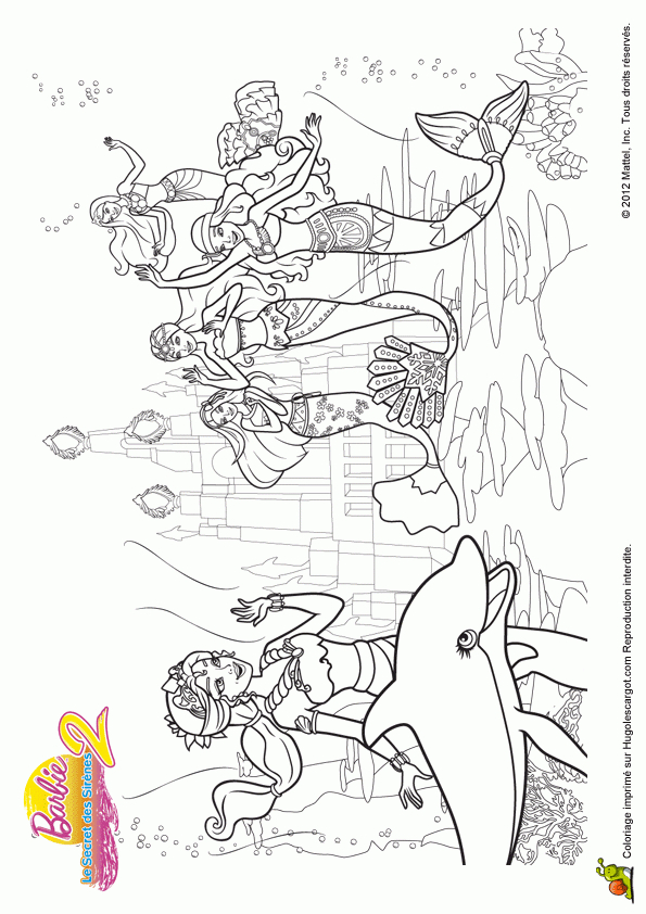 Coloriage Barbie Fait Du Surf - GreatestColoringBook.com