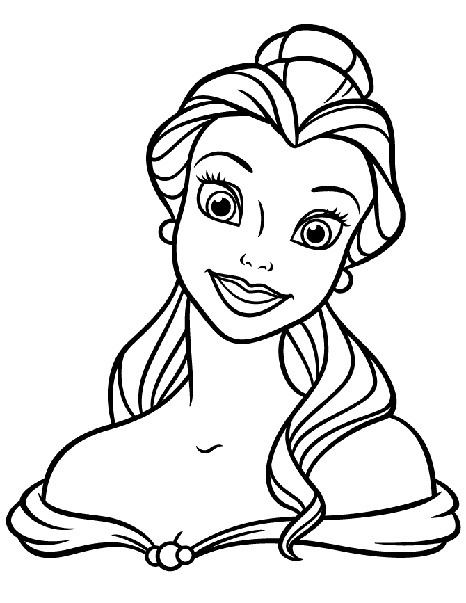 Princess Belle Coloring Page - Coloring Home