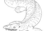 realistic mosasaurus coloring page