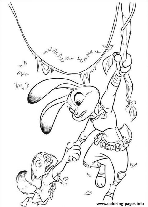 Difficult Disney Zootopia coloring pages 4 | Coloriage zootopie