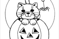 pumpkin and cat coloring page
