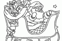 santa on sleigh coloring page