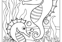 sea horse coloring page