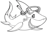 coloring pages of a shark