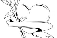 coloring pages roses and hearts