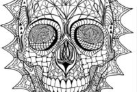 skull colouring pages for adults