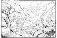 landscape coloring pages printable