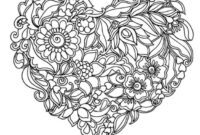 heart with flowers coloring pages