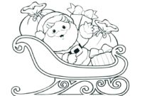 santa sleigh and reindeer coloring page