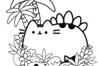 pusheen coloring pages cute