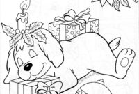 puppy christmas coloring pages