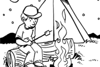 roasting marshmallows coloring pages