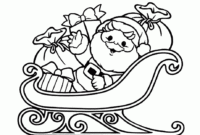 santa and sleigh coloring page