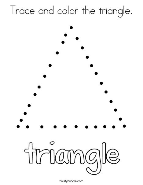 Trace and color the triangle Coloring Page - Twisty Noodle