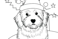 christmas puppy coloring page