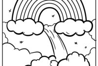 rainbow and clouds coloring page