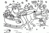 santa claus and reindeer coloring pages