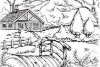 nature scenery coloring pages for adults