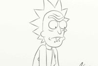 rick and morty line art