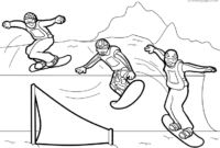 snowboarder coloring page