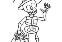 cute skeleton coloring pages